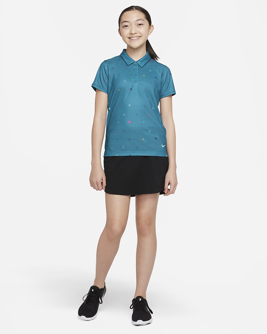 Nike Dri FIT Victory Big Kids Girls Printed Golf Polo. Nike